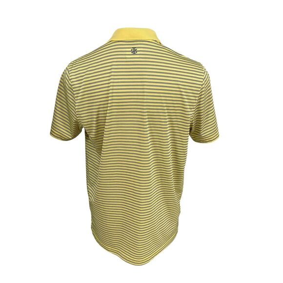 Izod Polo Shirt Mens Large Yellow Stripe Golf Preppy Work Office Casual Athletic - Picture 8 of 14
